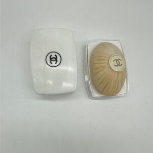 Vintage Chanel No 5 Bath Soap with White Travel Case CC Logo France